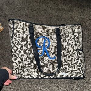 Thirty-One Black and White Cindy  Geometric Tote